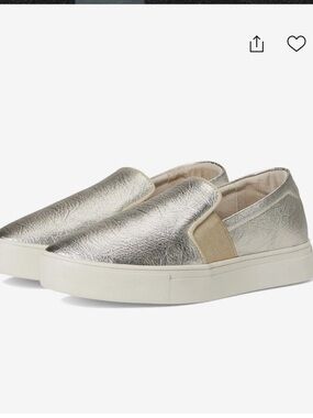 NIB NWT Birdie's Swift leather Metallic Slip-On Sneakers gold new shoes